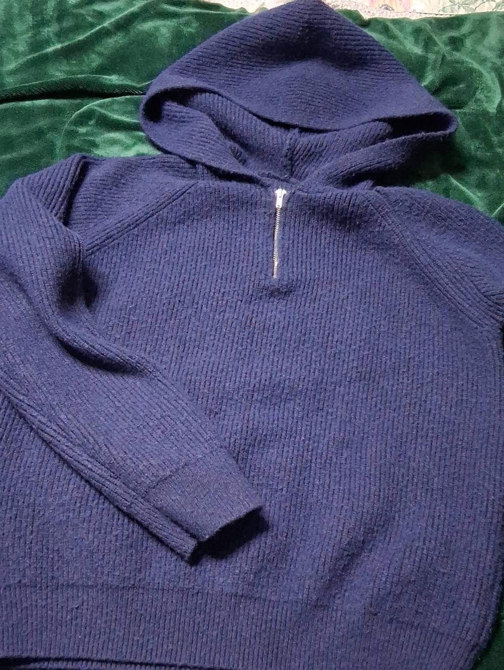 Men's Half-Zip Hooded Sweater - Navy